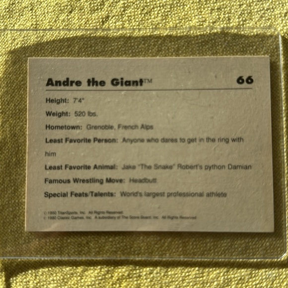 Andre the Giant 1990 Titan Sports Card - Picture 3 of 3